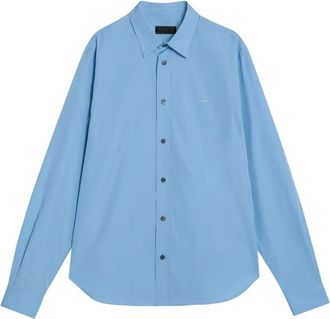 Prada Polo con logo ricamato - Blu