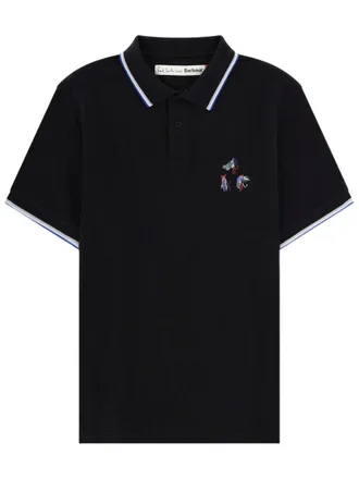 Barbour X Paul Smith Black Premium Cotton Striped Polo Shirt