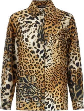 Roberto Cavalli Camisa de Seda Estampado Jaguar - Blouses & Shirts - Mujer - Multicolor - M
