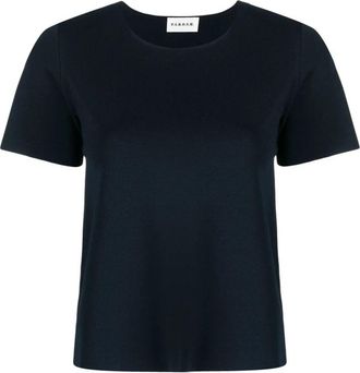 P.A.R.O.S.H. Gebreid T-shirt met Ronde Hals - Dames - T-shirts - Blauw - L - Tops