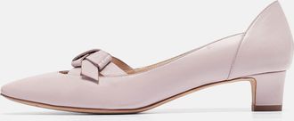 Tod's Tods Pink Leather Bow Block Heel Pumps