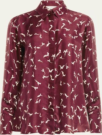 Altuzarra Chika Printed Satin Top