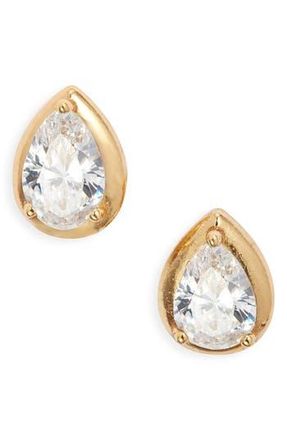 Nordstrom Cubic Zirconia Teardrop Earrings in 14K Gold Plated at Nordstrom Rack