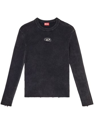 Diesel Black K-Darin-D Ribbed Oval Cut-Out Top