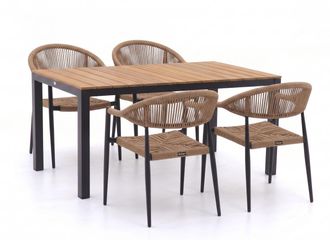Manifesto Furniture Manifesto Belpasso/Fidenza 160cm dining tuinset 5-delig stapelbaar