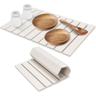 OEM Tapete Absorbente De Piedra Para Encimera De Cocina, Tapete Absorbente Instant&aacute;neo De Celite, Tapete Absorbente Plegable Para Platos Y Tazas (blanco, 