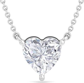 SuperJeweler Superjeweler Silver 2.00 Ct. Tw. Lab-Grown Diamond Necklace