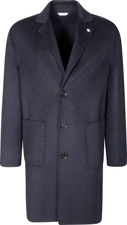 Manuel Ritz Double-Breasted Structured Jacket with Classic Collar
