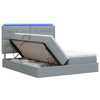 vidaXL Letto Con Contenitore Led E Materasso Grigio Chiaro Vidaxl