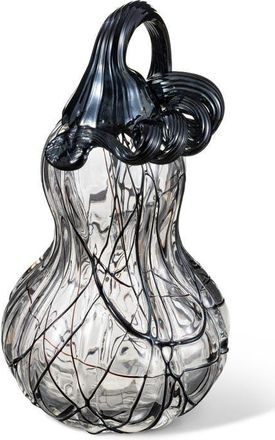 Glitzhome Halloween Abstract Black and White Glass Pumpkin at Nordstrom, Size Medium