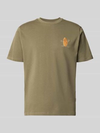 Blend T-Shirt mit Stitching Modell SUN ISLAND in Oliv, Gr&ouml;&szlig;e XXL