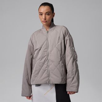 Nike Jordan Womens Jordan Flight Quilted Renegade Jacket in Grey | IF1050-016