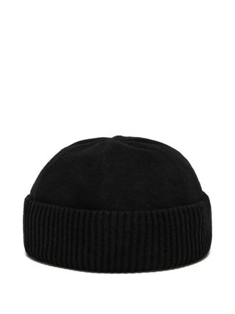 Giorgio Armani ribbed-trim beanie hat - men - Wool/Cashmere/Polyamide - 58 - Black