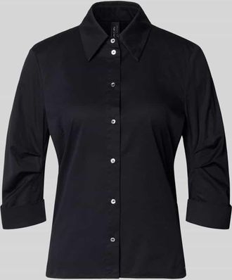 Marc Cain Hembluse mit 3/4-Arm mit Aufschlag in Marine, Gr&ouml;&szlig;e 34