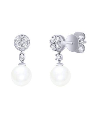 Sabrina Designs 14K 2.74 Ct. Tw. Diamond & Pearl Dangle Earring