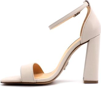 Steve Madden Airy Sandal - Dames - Sandalen met hakken - Beige - 40 EU - Leer - Schoenen