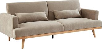 Vente-Unique Sof&aacute; cama de 3 plazas de tela ESME - Beige