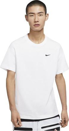 Nike Mens Nike Sportswear Solid Color Embroidered Logo Micro Mark Round Neck Casual Short Sleeve White T-Shirt BV0508-100