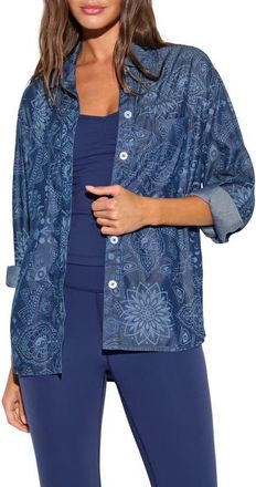 Spiritual Gangster Mandala Spirit Haven Shirt in Indigo at Nordstrom, Size X-Small