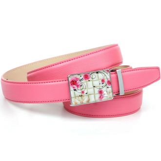 Anthoni Crown Lederg&uuml;rtel ANTHONI CROWN, Damen, Gr. 75, rosa, Leder, unifarben, G&uuml;rtel Lederg&uuml;rtel, Sommerlicher Automatik G&uuml;rtel in Flamingo rot
