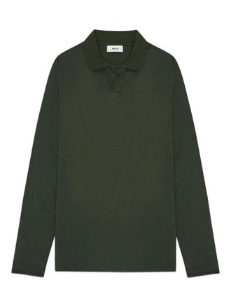 Nn.07 T-shirt a maniche lunghe con colletto stile polo - Verde