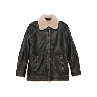 Eraldo Shearling-collar Leather Jacket