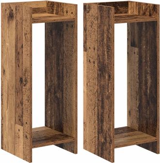 vidaXL Soporte De Plantas 2 Uds. Madera Envejecida 30 X 30 X 80 Cm Vidaxl