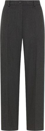 Seventy Pantalone elasticato gessato - Dames - Straight fit broeken - Grijs - 2XS - Broeken