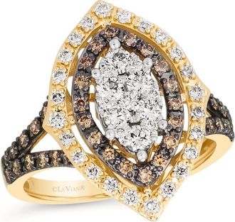 Le Vian Ladies Composite Center Rings set in 14K Strawberry Gold