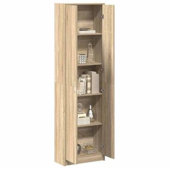 Berkfield Home Wardrobe Sonoma Oak 55x25x189 cm Engineered Wood in Light Tan | Size: 55 x 25 x 189 cm