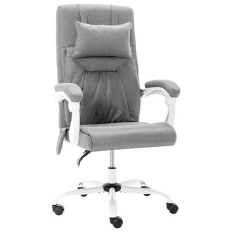 vidaXL Silla De Oficina De Masaje De Tela Gris Vidaxl