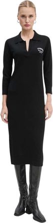 Iceberg Gebreide Jurk - Dames - Kleedjes - Zwart - XS - Wol - Kleedjes