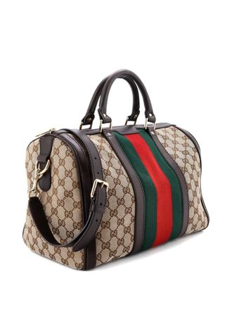 Gucci Vintage Web Boston Bag GG Canvas Medium satchel - Brown