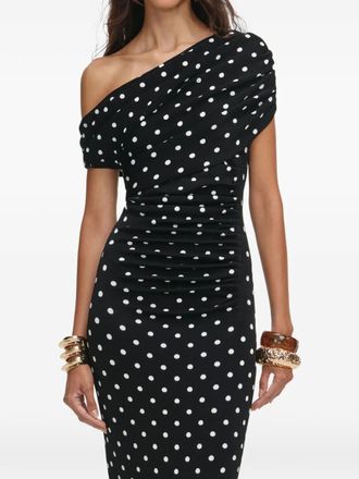 Self Portrait polka-dot maxi dress - Black