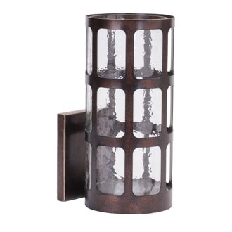 Melrose International Metal Wall Sconce with Glass Insert 10.75H - Black