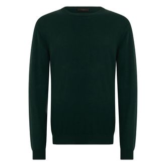 Slowear Round-neck Knitwear, male, Green, Size: 2XL Crew Neck Sweater