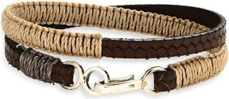 Caputo & Co. Double Wrap Leather Bracelet in Chocolate at Nordstrom