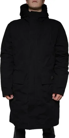 Dolce & Gabbana Mens Black Hooded Parka Cotton Trench Coat Jacket Polyester Silk Clothing