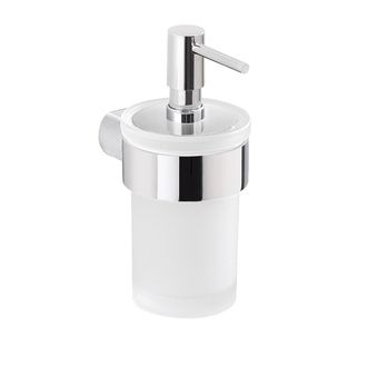Gedy Sapho Gedy Pirenei - Dispensador De Jab&oacute;n Con Soporte, Cromo/cristal Satinado Pi8113