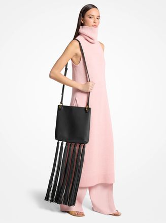 Michael Kors Tate Medium Tassel Leather Crossbody Bag