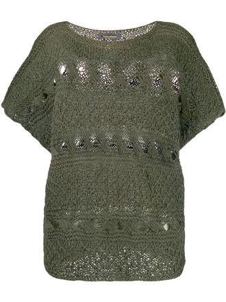 Issey Miyake 1980s open knit top - Green