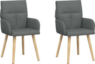 vidaXL Sillas De Comedor 2 Uds. Tela Gris Oscuro 60 X 56 X 96 Cm Vidaxl