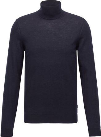 HUGO BOSS Mens Turtle Neck Long Sleeve Sweater in Dark Blue - Size X-Large
