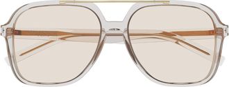 Saint Laurent Eyewear Saint Laurent Sl 545 Linea Corner Angle 002 Beige Beige Yellow Sunglasses
