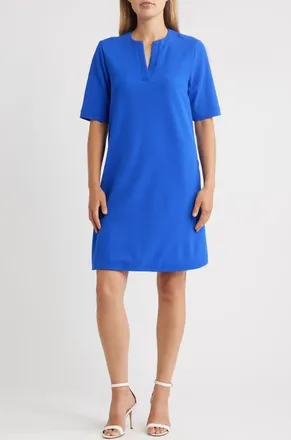 Ming Wang Stretch Crepe A-Line Dress in Sapphire Sea at Nordstrom, Size Xx-Small