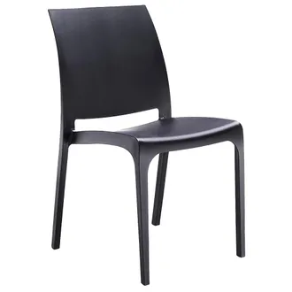 Dmora Sillas De Jard&iacute;n Miranda, Silla De Jardin, Asiento Exterior Multiusos, Banco De Jard&iacute;n, Made In Italy, 54x46 H80 Cm, Antracita - Dmora