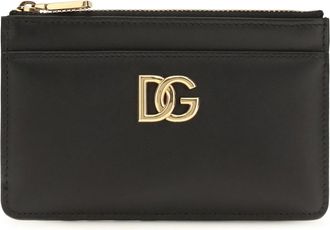 Dolce & Gabbana Womens Leather Card Holder Black Calf Wallets & Purses