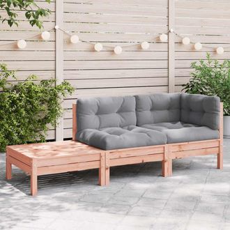vidaXL Sof&aacute; Jard&iacute;n Con Cojines Reposapi&eacute;s Madera Maciza Abeto Douglas Vidaxl