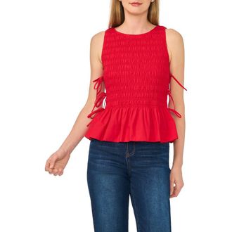 CeCe by Cynthia Steffe Woven Puckered Tank in Glamour Red at Nordstrom Rack, Size X-Large