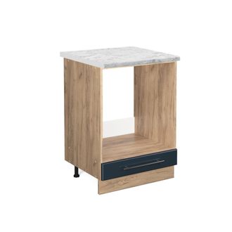 Vicco Armario Para Horno Empotrado Fame-line, Azul Oscuro Alto Brillo, 60 Cm, Et M&aacute;rmol Vicco